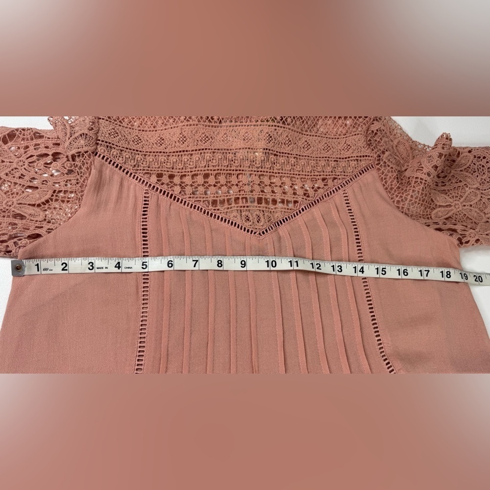 NWT P. Cill Crochet Lace Short Sleeve High Neck Dress Womens Size Medium - Picture 4 of 9